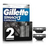 Refil Para Barbeador Gillette Mach3 Carbono 2 Cargas