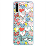 Funda Oppo Antigolpes Corazones Personalizada Con Nombre