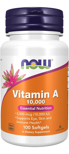 Now Vitamina A 10.000 100 Cáps - Unidad a $730