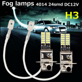 2x H1/h3 6500k 24-smd4014 Led Lâmpada De Alta Potência Drl N