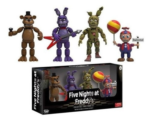 4 Bonecos Fnaf Freddy, Bonnie, Springtrap, Balloon Boy