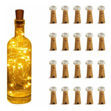 Pack 20 Luces Led Con Corcho Para Botella Decoración