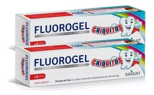 Fluorogel Chiquitos Tutti Frutti Gel Dental C/fluor 60g X2u.