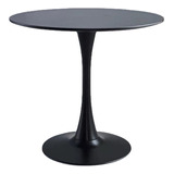 Mesa Comedor Tulip Redonda Eames Negra - Blanco 