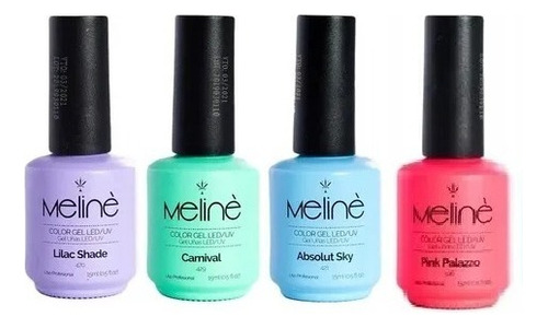 Esmaltes Semipermanentes Promo Meline X4 Únicos Colores Color A Elección