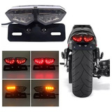 Led Stop Direcciobales Porta Placa Motocicleta Universal