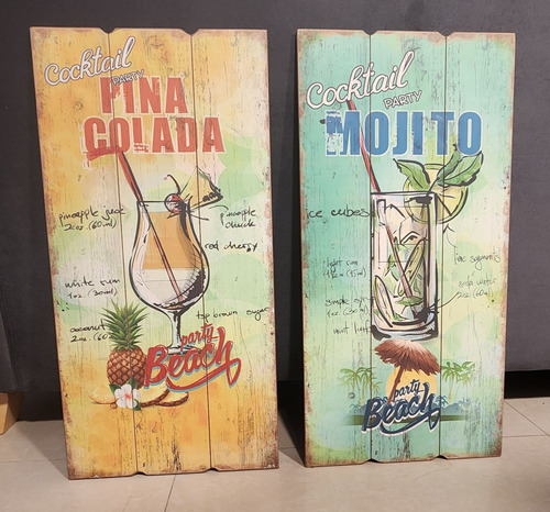 Cuadros Modernos Diseño - Set X2  - Piña Colada Y Mojito