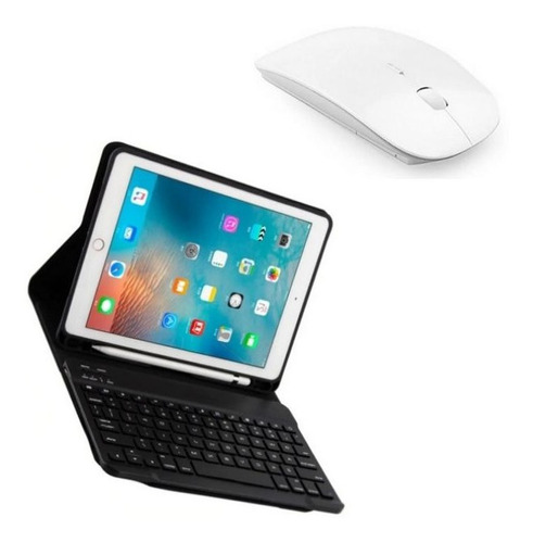 Kit Case Capa Para iPad 5° E 6º 9.7 Mouse Teclado Bluetooth