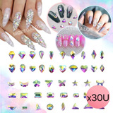 X30 Dijes Diamantes Apliques Nails Art Strass Uñas Formas