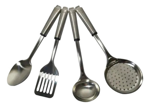 Set X4 Utensilios Acero Inoxidable Hudson Espatula Cuchara