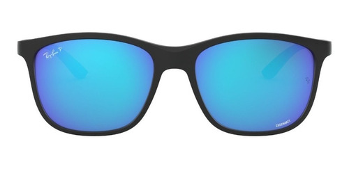 Lente De Sol Ray Ban Cuadrado Polarizado Azul  Rb4330ch