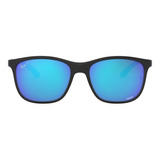 Lente De Sol Ray Ban Cuadrado Polarizado Azul  Rb4330ch