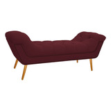 Recamier Estofado Veneza 195 Cm King Size Suede Bordô - Adj