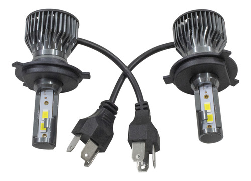 Kit H4 2 Foco 8 Hiper Led Lupa Mini Alta Y Baja 150w