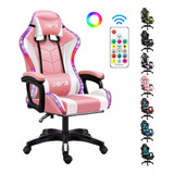 Silla Gamer Ergonómica Con Luces Led Reclinable Masajedor