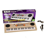 Teclado Organeta Piano Electrónico 49 Teclas Micrófono Usb Color Beige