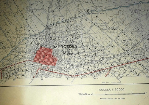 Antiguo Mapa Ciudad Mercedes Buenos Aires 1965 Esc. 1. 50000