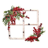 Janela Decorativa Natal Com Azevinhos 45x45cm Cromus