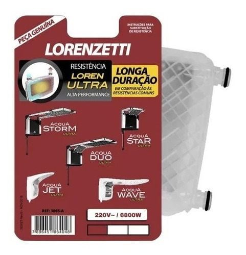 Resistência Acqua Duo Ultra Star Storm Lorenzetti 220v /110v