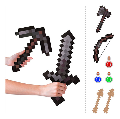 Kit 12 Itens Minecraft Netherite Espada Picareta 