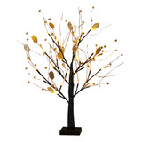 Lámpara Artificial Con Decoración De Árbol Frutal Dorado