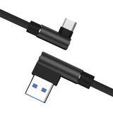 Cabo Dados Usb Tipo A E C 90 Graus Com 35 Cm Cor Preto