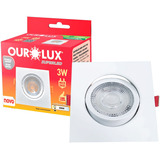 Spot Mini Super Led Embutir 3w 7.5cm Quadrado Ourolux