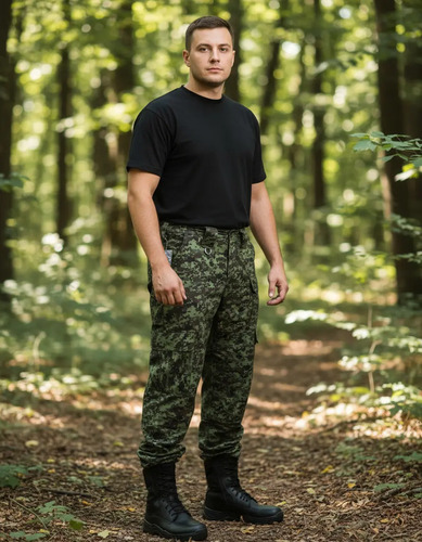Pantalon De Bolsas Tactico Comando Taclite Digital Verde  | Meses sin interés