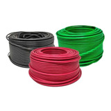 Kit 3 Cable Electrico Cca Calibre 10 50m Negro, Rojo Y Verde