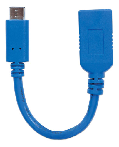 Cable Usb-c Manhattan Cm A Hembra 15cm Azul 3amp 353540 / /v