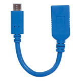 Cable Usb-c Manhattan Cm A Hembra 15cm Azul 3amp 353540 / /v