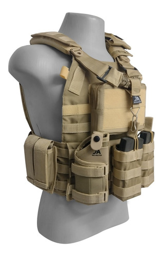 Colete Plate Carrier Modular + 8 Peças Airsoft Paintball 