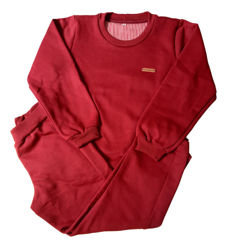 Conjunto Moletom Juvenil Flanelado Inverno Basico Sem Capuz