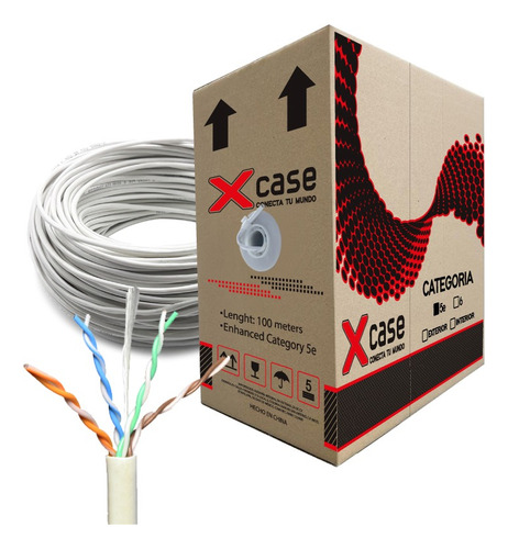 150 Mt Cable Utp Xcase Cat 5e De 8 Hilos Forro Blanco 0.40mm