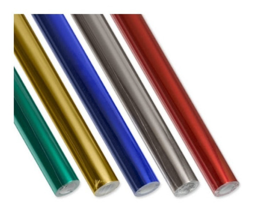 Papel Glace Luma Colores Metalizado Rollo 40cm X 5 Metros Color Plata/plateado