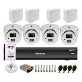 Kit Intelbras, 4 Vhd 3220d Mini C/áudio,dvr Imhdx 3008 C/2tb