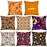 Fundas De Almohada De Halloween 8 Piezas Fundas De Cojín