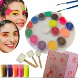 Kit Maquillaje Artístico Completo Glitters Taponador Pincel