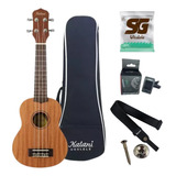 Ukulele Kalani Acustico Soprano Kal 300 Ss Sapele Kayke +kit