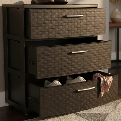 Torre 3 Cajones Plastico Multiusos Grande Sterilite Cajonera Marrón Oscuro | Envío gratis