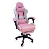 Silla Gamer Pc Sillon Butaca Escritorio Oficina Noga Typhon Color Rosa Material Del Tapizado Cuero Sintético