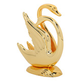 Servilletero Con Diseño De Cisne Dorado, Aleación Inoxidable