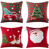 Navidad Fundas De Almohada De Algodon Bordado Coche De ...