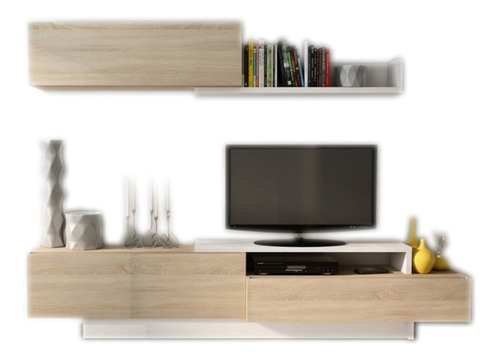 Modular Mueble Rack Mesa Tv + Modulos Colgantes. 20%off