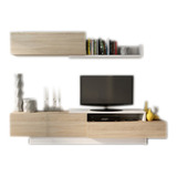 Modular Mueble Rack Mesa Tv + Modulos Colgantes. 20%off