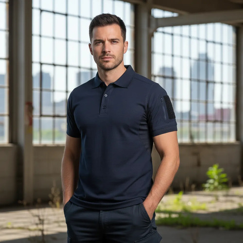 Camisa De Combate Tipo Polo Deportiva Tactica Con Velcro