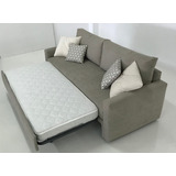 Sillon Sofa 3 Cuerpos Chenille Divan Cama Con Carro Elevable