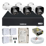 Conjunto 3 Câmeras Segurança Colorida Intelbras Dvr Mhdx 4ch