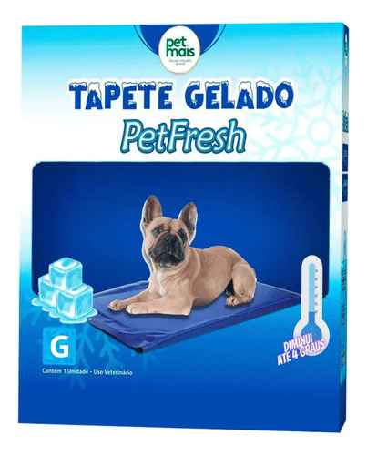 Tapete Gelado Petfresh G Cães E Gatos Verão Azul 90cmx45cm