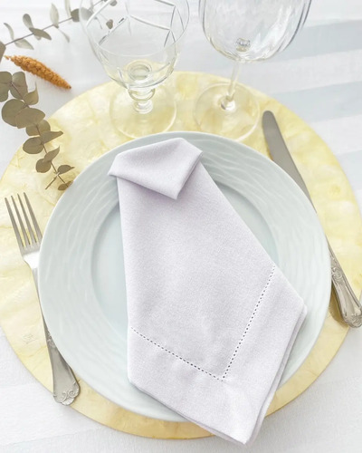 Guardanapo Linho Misto Ponto Ajour 50x50cm - Kit 6 Peças | Parcelamento sem juros